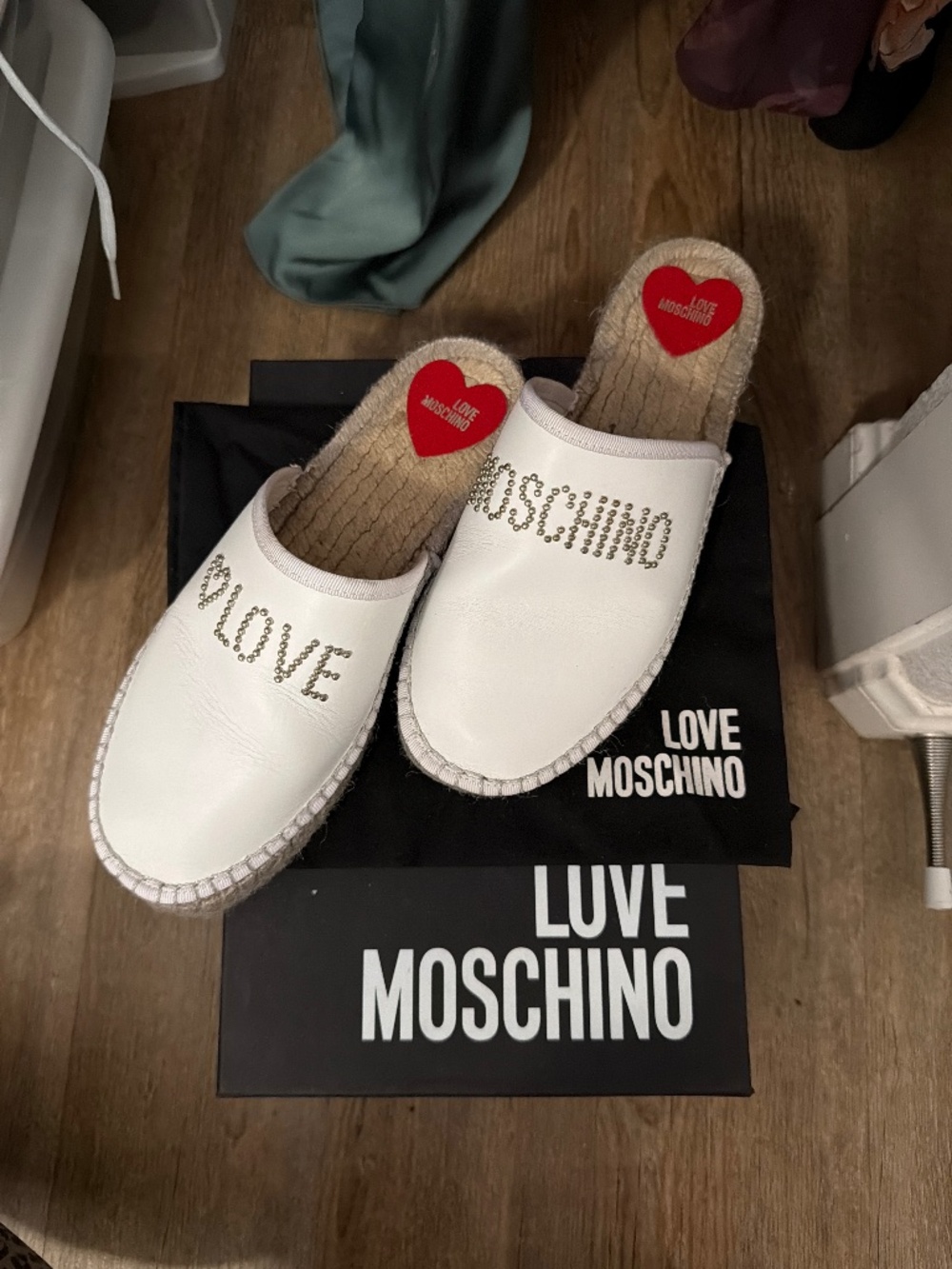 Love Moschino espadrille mule slides